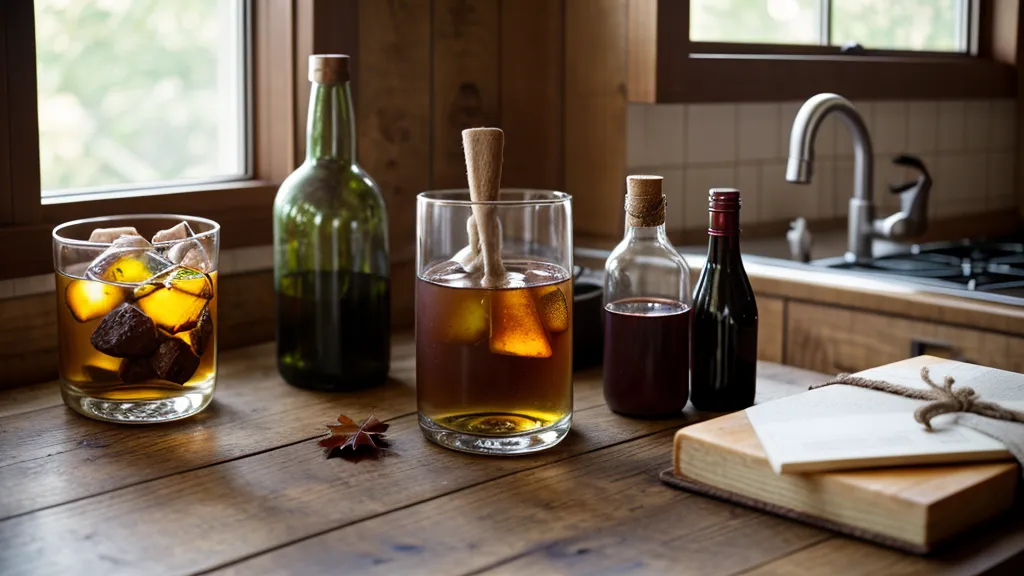 An advent-style wine tasting kit with several small glass bottles in a box.