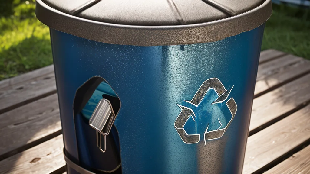 Empty Sober Carpenter non-alcoholic beer cans in a backyard recycling bin.
