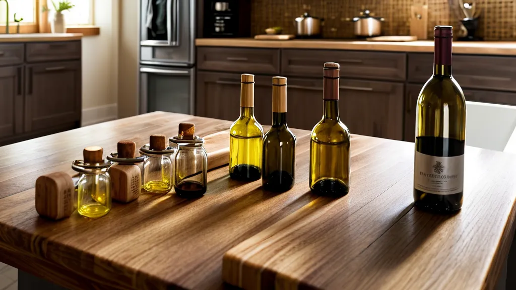 A 24-bottle mini wine tasting set opened on a kitchen counter.