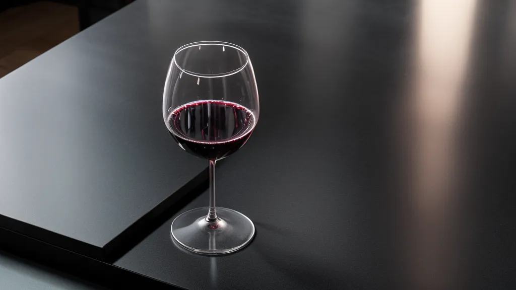 A wine glass and a non-alcoholic beer can on a coaster.