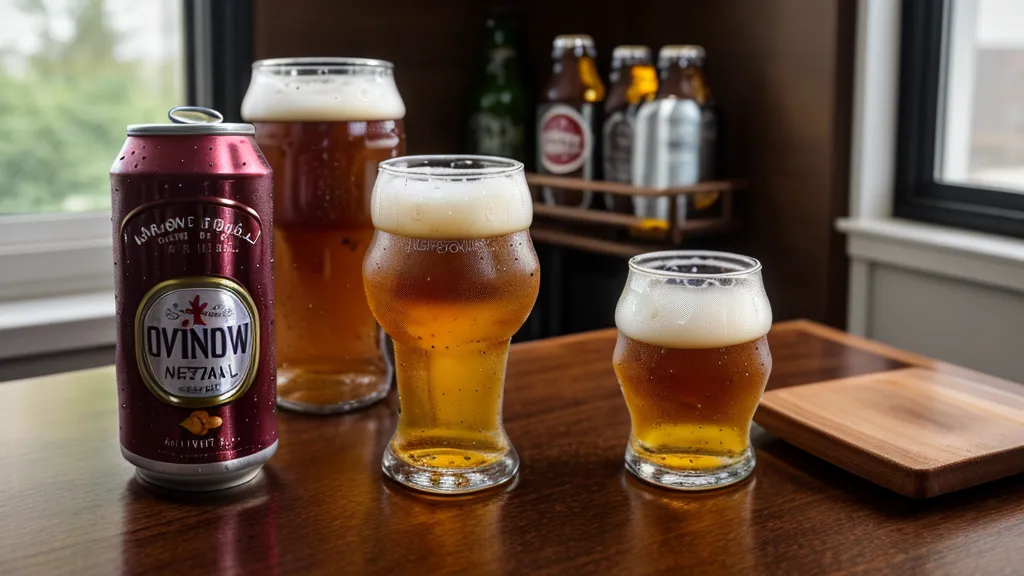 A cold can of Sober Carpenter non-alcoholic beer on a coaster.