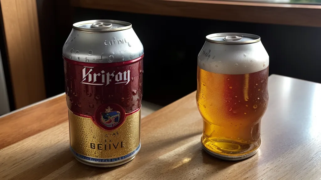 A cold can of Sober Carpenter non-alcoholic beer on a coaster with condensation.