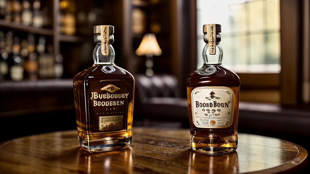 A rare bourbon bottle being unboxed next to a spirits tasting glass.
