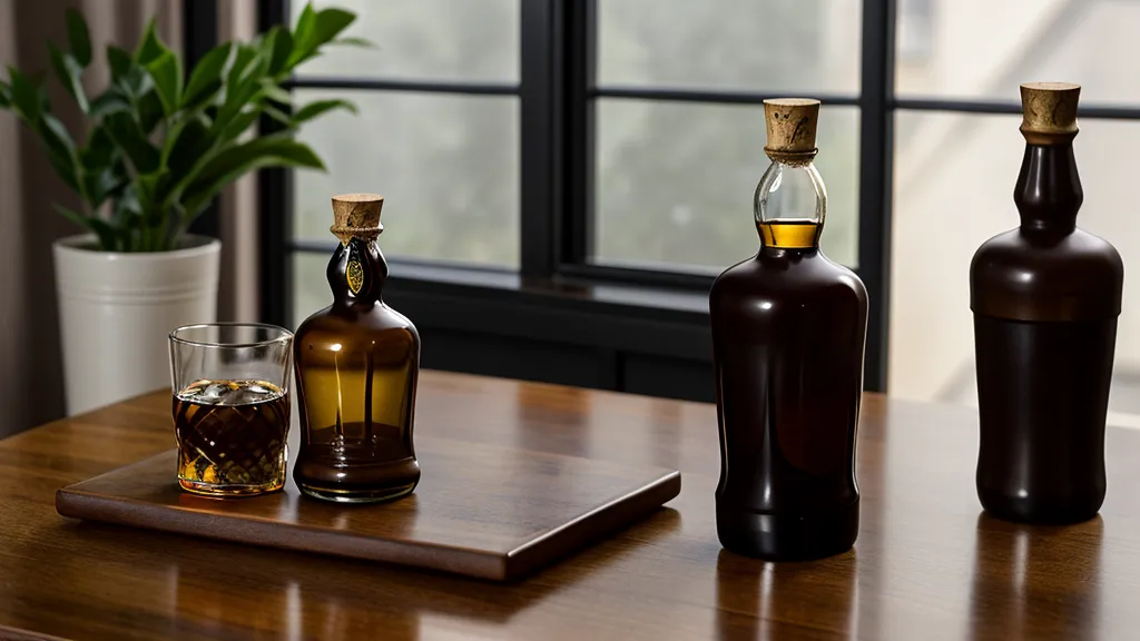 Adding drops of water to bourbon in a plastic cup to release aromas.