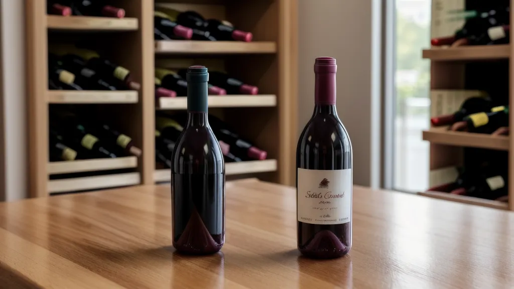 Comparison of a 187ml split wine bottle and a standard 750ml bottle