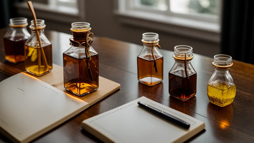 A curated collection of bourbon and wine bottles on a kitchen shelf.